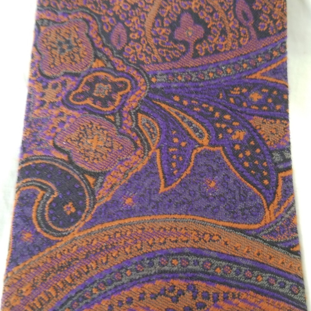 True Forum silk wool blend purple and gold tie - Picture 6 of 6